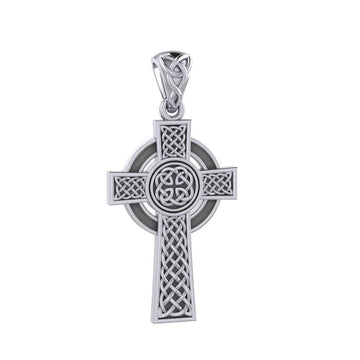 Large Reversible Celtic Cross Silver Pendant TPD3726 - Jewelry